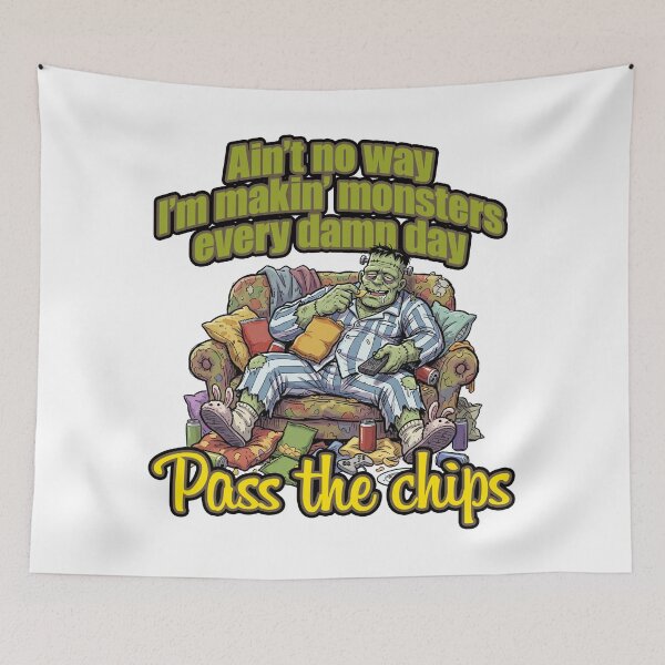 Item preview, Lazy Frankenstein Monster Couch Potato Funny Horror Humor designed and sold by LOVEARTDESIGN.