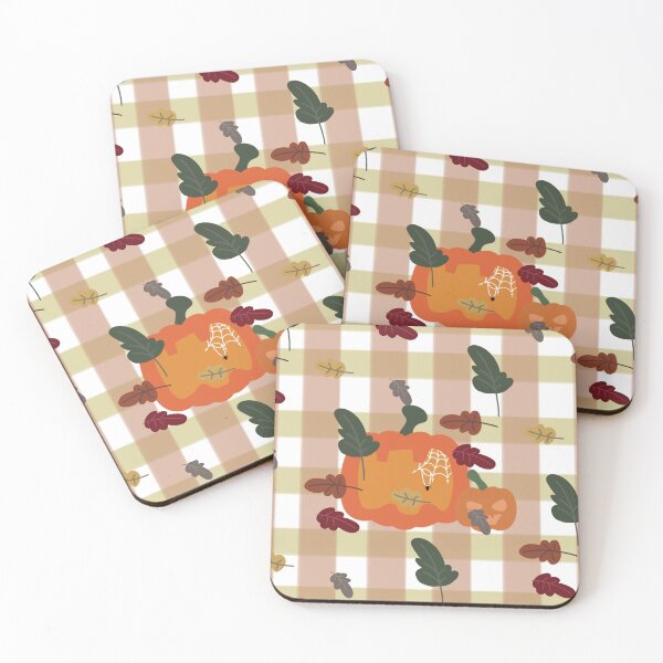 Item preview, ​Autumn Pumpkin Leaves Plaid Pattern designed and sold by MilkatTaklim153.