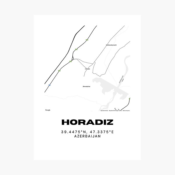 Item preview, Horadiz Azerbaijan Map Coordinates – Minimalist City Location Design designed and sold by RM-Journey.