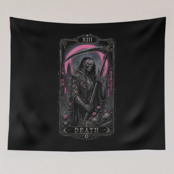 Item preview, Death XIII Cyberpunk Tarot Card - Gothic Grim Reaper Art designed and sold by ERODED SELF.