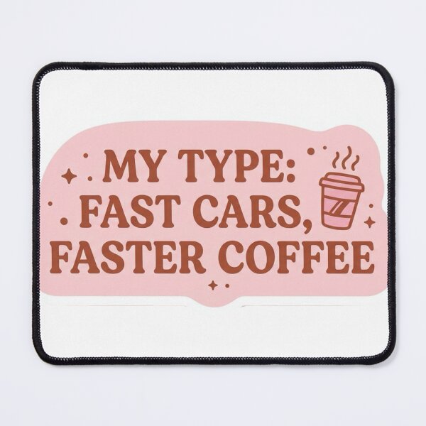 Item preview, Fast Cars Faster Coffee Sticker designed and sold by BlushPastelMuse.