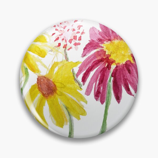 Item preview, Seamless Watercolor Yellow and Red Daisy  designed and sold by Cessy Kaplan.