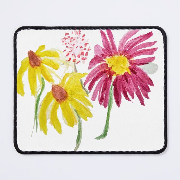 Item preview, Seamless Watercolor Yellow and Red Daisy designed and sold by Cessy Kaplan.