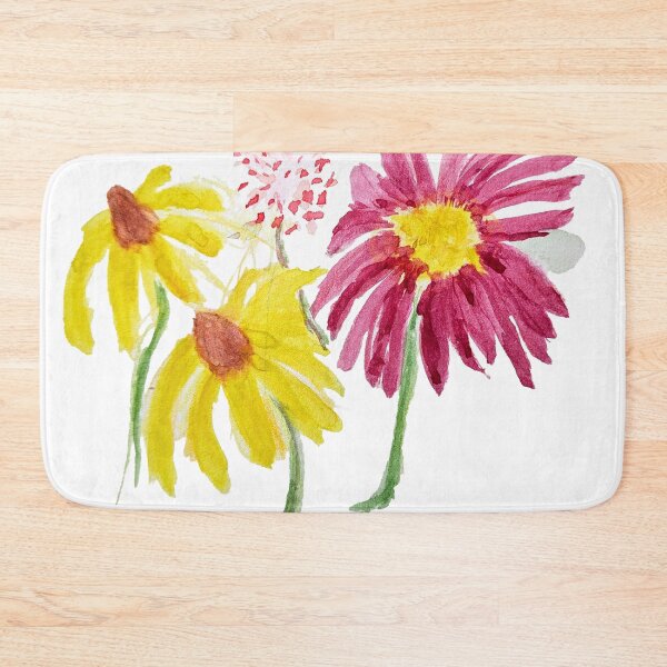 Item preview, Seamless Watercolor Yellow and Red Daisy  designed and sold by Cessy Kaplan.