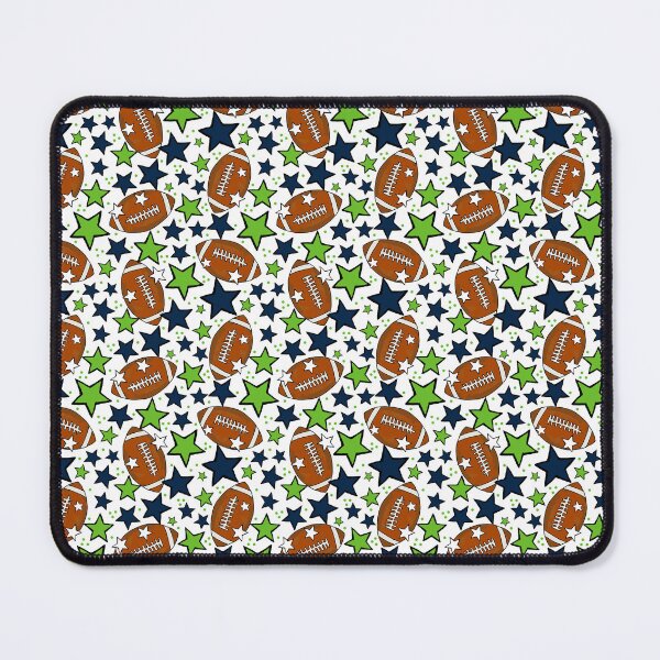 Item preview, Footballs and Stars in Navy and Green designed and sold by KrisInStitches.