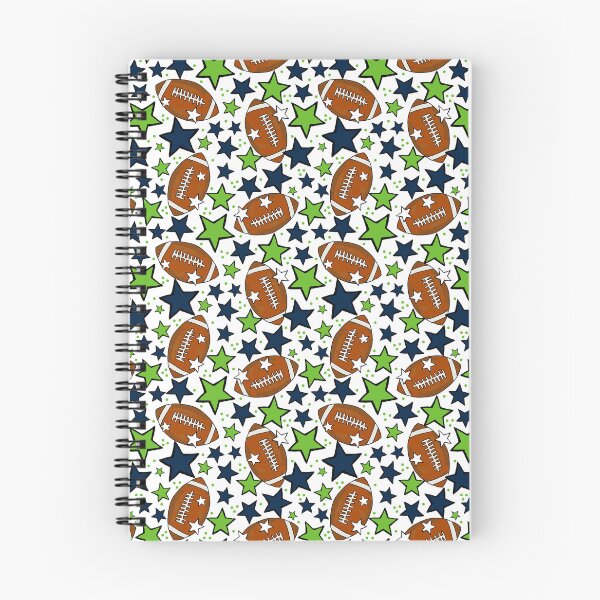Item preview, Footballs and Stars in Navy and Green designed and sold by KrisInStitches.
