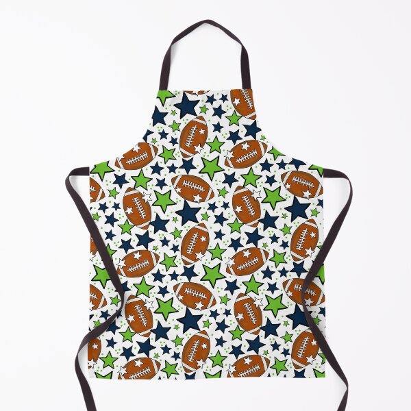 Item preview, Footballs and Stars in Navy and Green designed and sold by KrisInStitches.