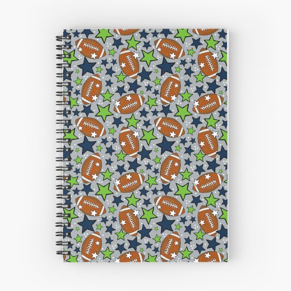 Item preview, Footballs and Stars in Navy and Green designed and sold by KrisInStitches.