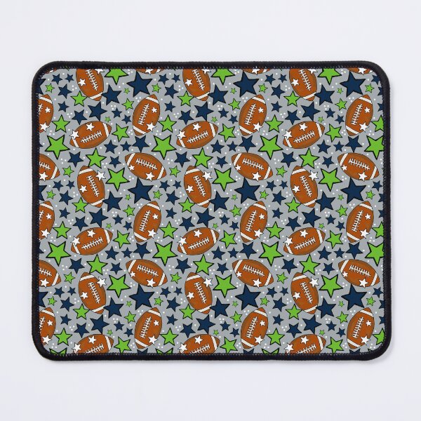 Item preview, Footballs and Stars in Navy and Green designed and sold by KrisInStitches.