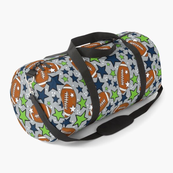 Item preview, Footballs and Stars in Navy and Green designed and sold by KrisInStitches.
