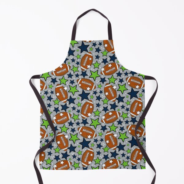 Item preview, Footballs and Stars in Navy and Green designed and sold by KrisInStitches.