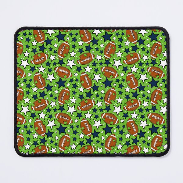 Item preview, Footballs and Stars in Navy and Green designed and sold by KrisInStitches.