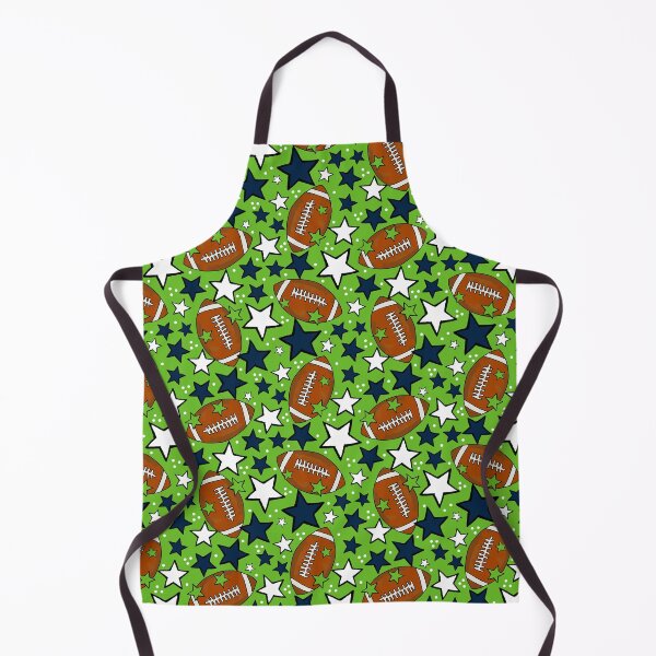 Item preview, Footballs and Stars in Navy and Green designed and sold by KrisInStitches.