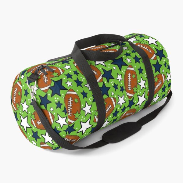 Item preview, Footballs and Stars in Navy and Green designed and sold by KrisInStitches.