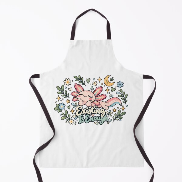 Item preview, Existing is Enough. Pink Axolotl Folk Art Illustration designed and sold by FavePopCulture.