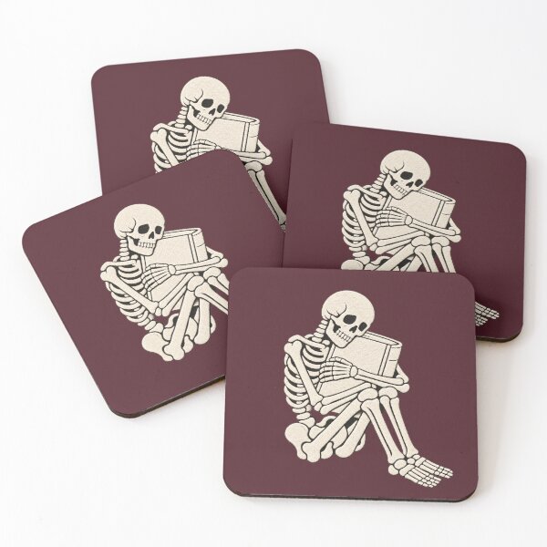 Item preview, Skeleton Book Hug for Goth Book Lovers designed and sold by POD DYNASTY | Original Print On Demand T-Shirt Graphics.