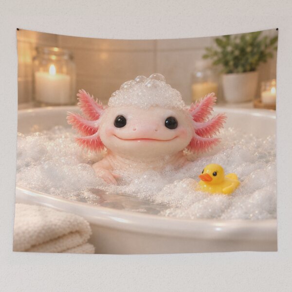 Item preview, Leucistic Axolotl Bathtub designed and sold by Sillytoe.