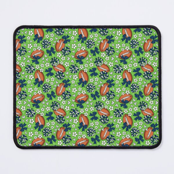 Item preview, Cheer Bows and Footballs Navy Green and Silver designed and sold by KrisInStitches.