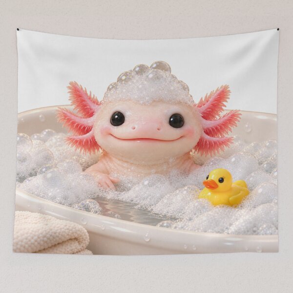 Item preview, Leucistic Axolotl Bubble Bath designed and sold by Sillytoe.