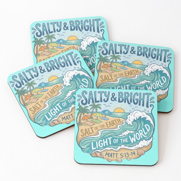 Item preview, Salty and Bright - Matthew 5:13-14 - Retro Beach designed and sold by IAmsThoughts.