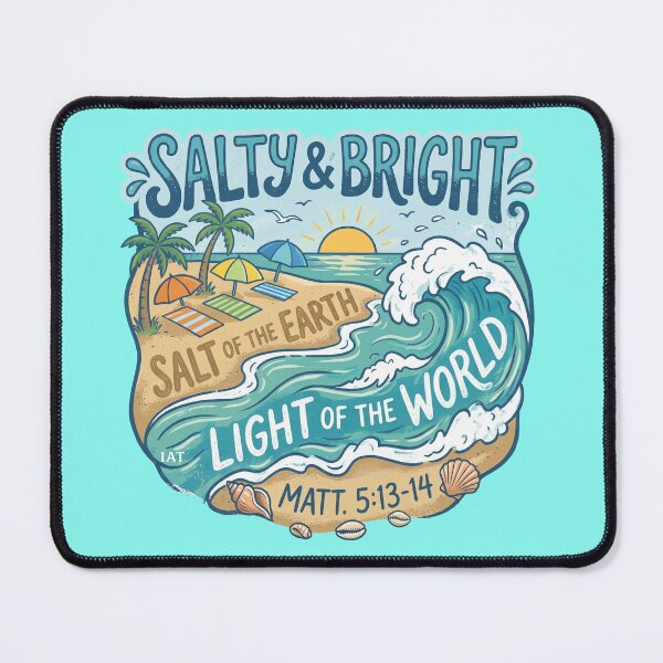 Item preview, Salty and Bright - Matthew 5:13-14 - Retro Beach designed and sold by IAmsThoughts.