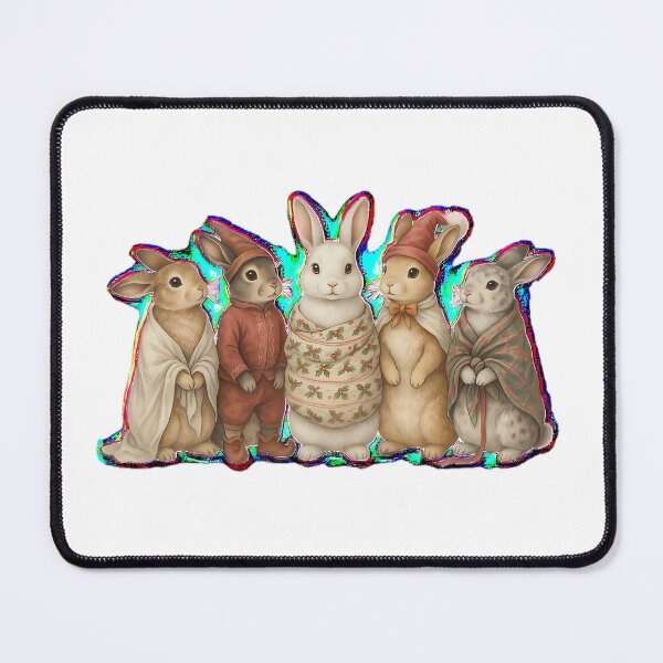 Item preview, The Cozy Bunny Club - Vintage Hygge Christmas Rabbit Squad designed and sold by HoMya.