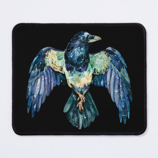 Item preview, Musing Raven - Fantasy Watercolor Bird Design designed and sold by scicilysimonee.