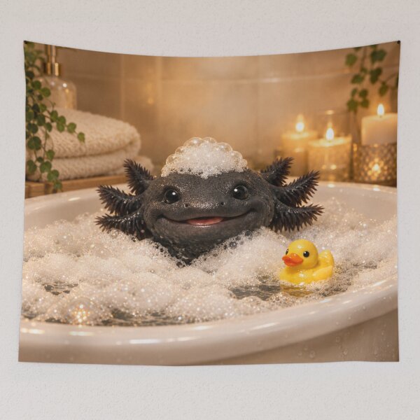 Item preview, Melanoid Axolotl Bathtub designed and sold by Sillytoe.