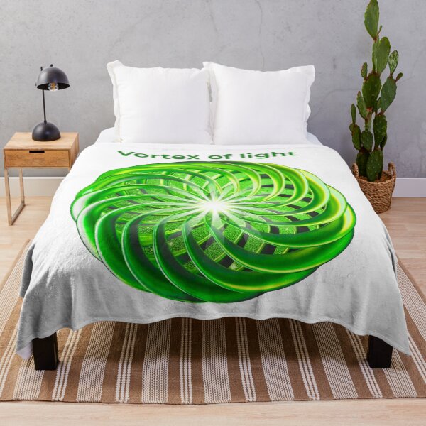 Item preview, ​Vortex of Light - Green Spiral Abstract Art designed and sold by MinimalAurashop.