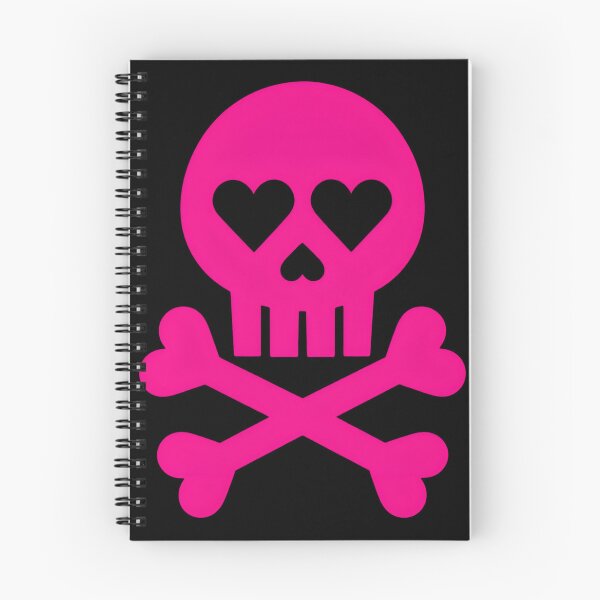 Item preview, Heart Eyes Pink Skull and Crossbones  designed and sold by MoonlitNeko.
