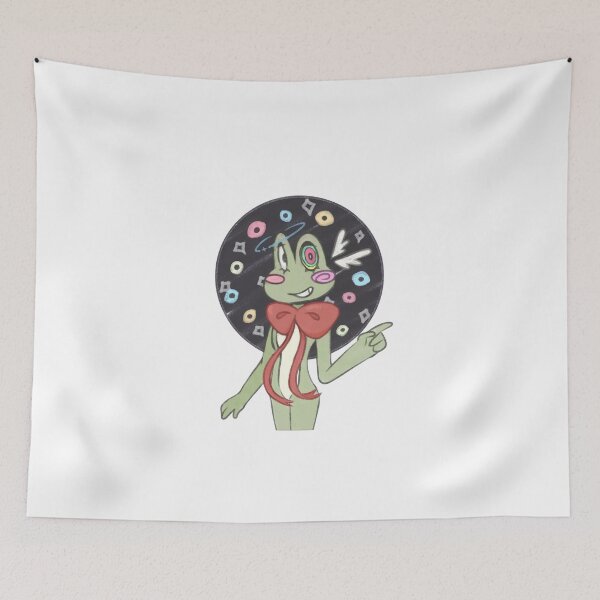 Item preview, Hypnotic Frog Red Bow Weirdcore Cartoon designed and sold by Dodelestar.