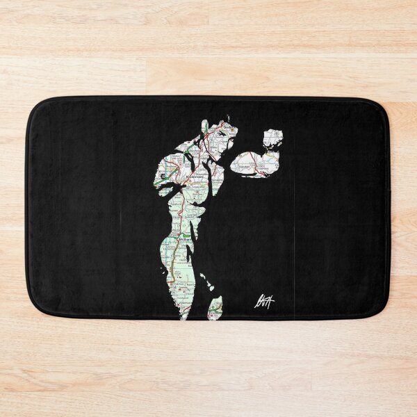 Item preview, Thick Muscled Black Dude Nude Map Art By NLMKArtStudio designed and sold by NLMKArtStudio.