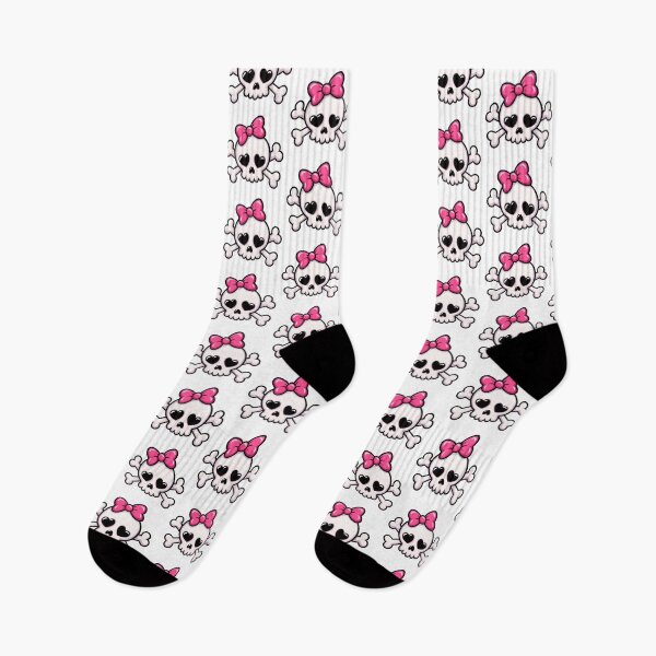 Item preview, Cute Pink Bow Skull and Crossbones  designed and sold by MoonlitNeko.