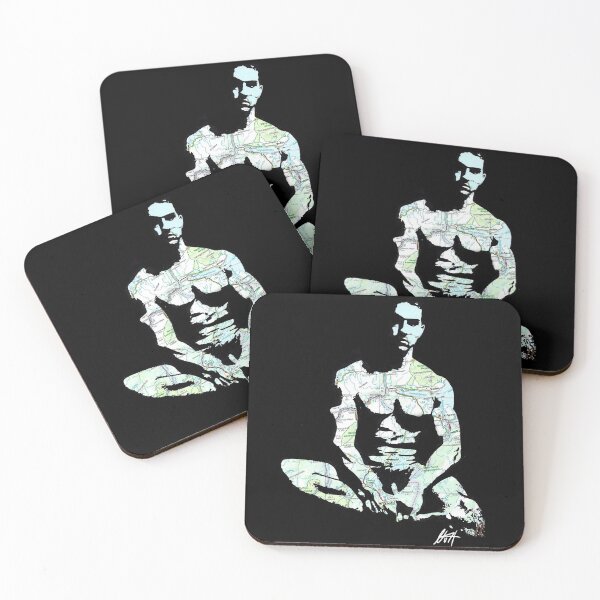 Item preview, Cute Muscled Shy Lad Nude Map Art By NLMKArtStudio designed and sold by NLMKArtStudio.