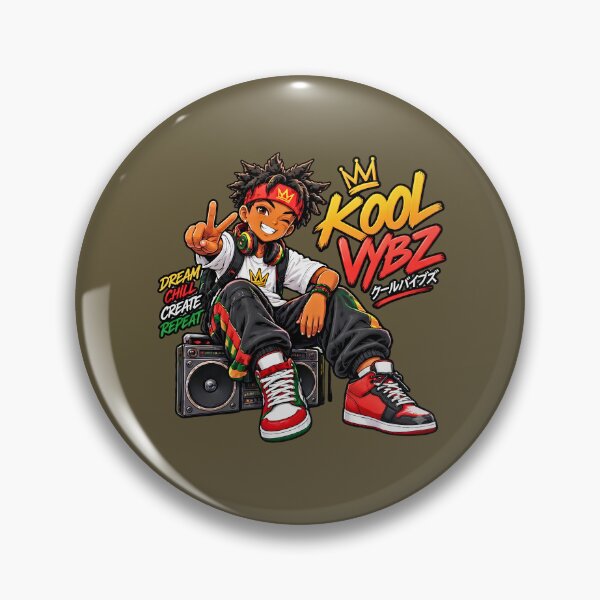 Item preview, Cool Vibes Kool Vybz Anime Style Hip Hop Kid Boombox Print designed and sold by digitalbob60.