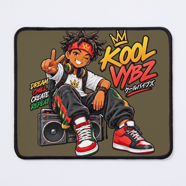 Item preview, Cool Vibes Kool Vybz Anime Style Hip Hop Kid Boombox Print designed and sold by digitalbob60.