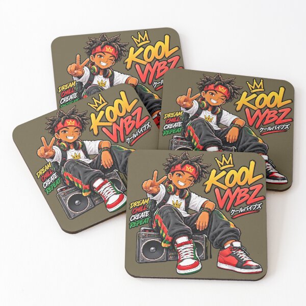 Item preview, Cool Vibes Kool Vybz Anime Style Hip Hop Kid Boombox Print designed and sold by digitalbob60.