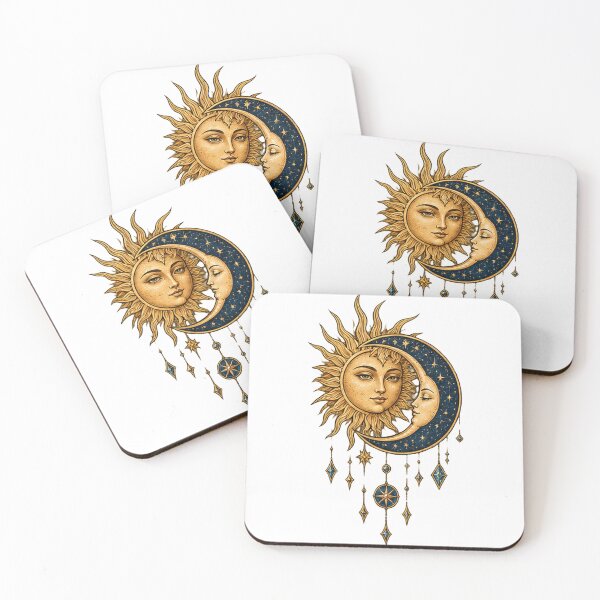 Item preview, Celestial Sun and Moon Boho Art designed and sold by DrAsmaaMohamed.