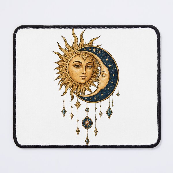 Item preview, Celestial Sun and Moon Boho Art designed and sold by DrAsmaaMohamed.