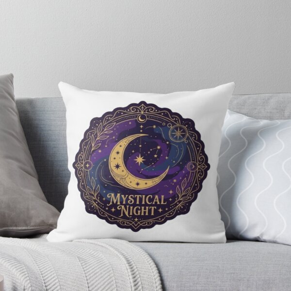 Item preview, Mystical Crescent Moon and Stars - Celestial Cosmic Galaxy Art designed and sold by ravyin.