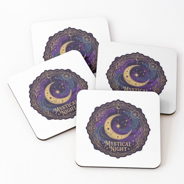 Item preview, Mystical Crescent Moon and Stars - Celestial Cosmic Galaxy Art designed and sold by ravyin.