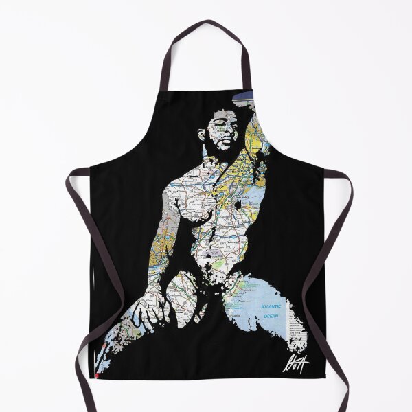 Item preview, Hot Muscled Thick Leg Black Daddy With Hairy Armpits Map Art By NLMKArtStudio designed and sold by NLMKArtStudio.