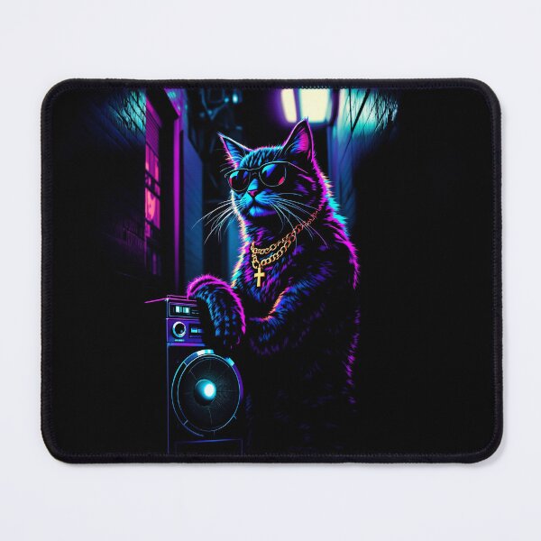 Item preview, Cat with urban style and retro radio cassette player designed and sold by PixelDegenerado.