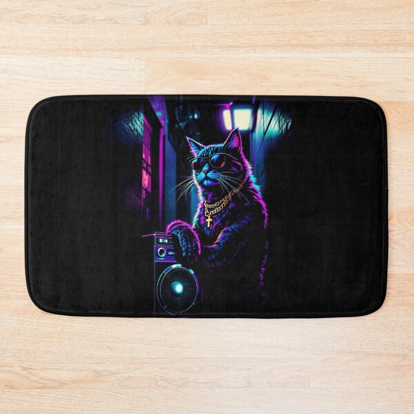Item preview, Cat with urban style and retro radio cassette player designed and sold by PixelDegenerado.