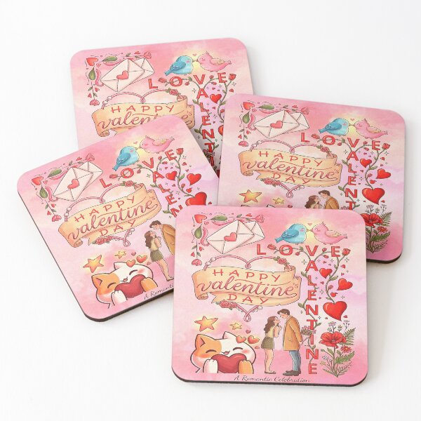 Item preview, Cute Inspirational Valentine’s Day Aesthetic Collage – Romantic Couple ,Romantic letter, Kawaii Cat and Birds. designed and sold by Giulivo Store Graphic.