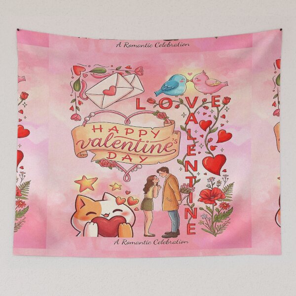 Item preview, Cute Inspirational Valentine’s Day Aesthetic Collage – Romantic Couple ,Romantic letter, Kawaii Cat and Birds. designed and sold by Giulivo Store Graphic.