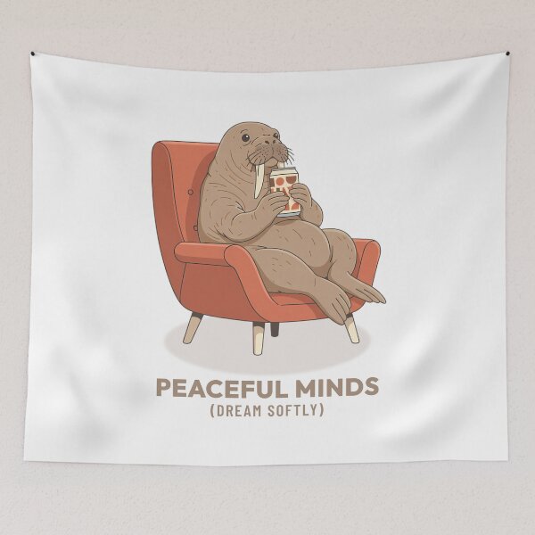 Item preview, Walrus Drinking Soda Can Vintage Aesthetic designed and sold by COZY VINTAGE animal.