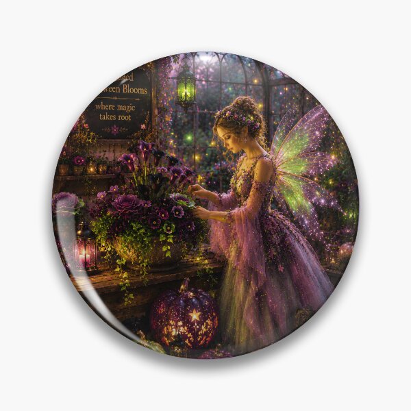 Item preview, Enchanted Halloween Blooms — Magical Greenhouse Fairy Garden- new upscaled edition designed and sold by Novel Works Studio.