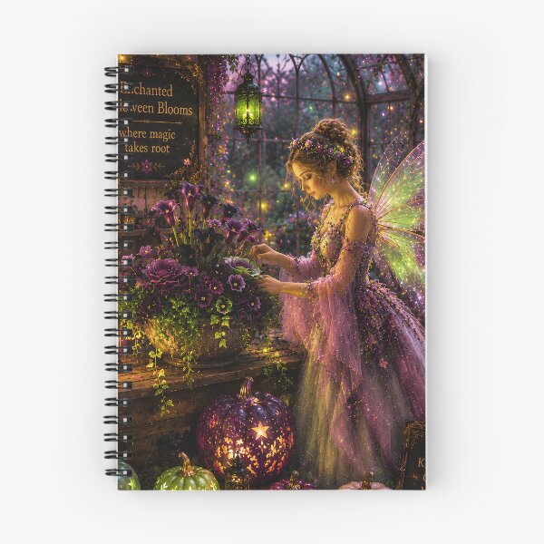 Item preview, Enchanted Halloween Blooms — Magical Greenhouse Fairy Garden- new upscaled edition designed and sold by Novel Works Studio.