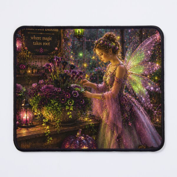 Item preview, Enchanted Halloween Blooms — Magical Greenhouse Fairy Garden- new upscaled edition designed and sold by Novel Works Studio.